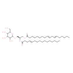 ChemSpider 2D Image | (2S)-2-[(4E)-4-Hexadecenoyloxy]-3-(hexopyranosyloxy)propyl (9E,12E)-9,12-octadecadienoate | C43H76O10