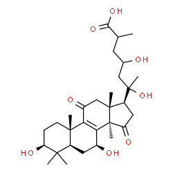 ChemSpider 2D Image | (3beta,7beta,20R)-3,7,20,23-Tetrahydroxy-11,15-dioxolanost-8-en-26-oic acid | C30H46O8