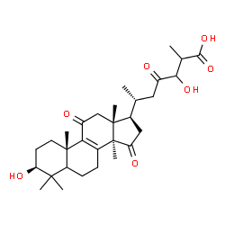 ChemSpider 2D Image | (3beta,5xi)-3,24-Dihydroxy-11,15,23-trioxolanost-8-en-26-oic acid | C30H44O7