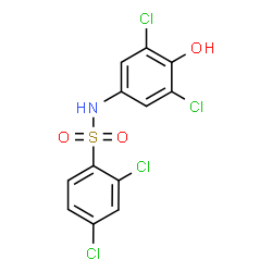 ChemSpider 2D Image | 2,4-Dichloro-N-(3,5-dichloro-4-hydroxyphenyl)benzenesulfonamide | C12H7Cl4NO3S
