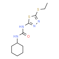 ChemSpider 2D Image | 1-Cyclohexyl-3-[5-(ethylsulfanyl)-1,3,4-thiadiazol-2-yl]urea | C11H18N4OS2