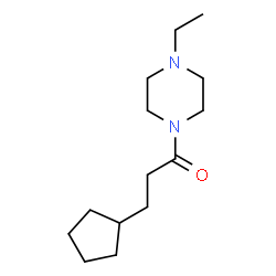 ChemSpider 2D Image | 3-Cyclopentyl-1-(4-ethyl-1-piperazinyl)-1-propanone | C14H26N2O
