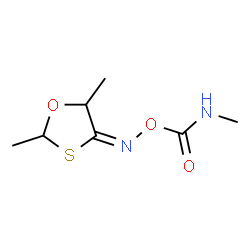 ChemSpider 2D Image | {[(E)-(2,5-Dimethyl-1,3-oxathiolan-4-ylidene)amino]oxy}(methylamino)methanone | C7H12N2O3S