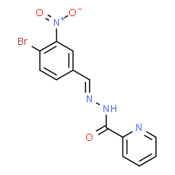 ChemSpider 2D Image | N'-[(E)-(4-Bromo-3-nitrophenyl)methylene]-2-pyridinecarbohydrazide | C13H9BrN4O3