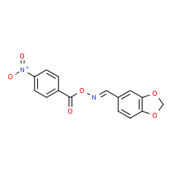 ChemSpider 2D Image | {[(E)-(1,3-Benzodioxol-5-ylmethylene)amino]oxy}(4-nitrophenyl)methanone | C15H10N2O6
