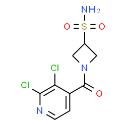 ChemSpider 2D Image | 1-(2,3-Dichloroisonicotinoyl)-3-azetidinesulfonamide | C9H9Cl2N3O3S