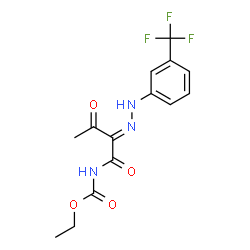 ChemSpider 2D Image | Ethyl [(2E)-3-oxo-2-{[3-(trifluoromethyl)phenyl]hydrazono}butanoyl]carbamate | C14H14F3N3O4