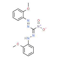 ChemSpider 2D Image | (E)-1-(2-Methoxyphenyl)-2-[(E)-[(2-methoxyphenyl)hydrazono](nitro)methyl]diazene | C15H15N5O4