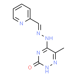 ChemSpider 2D Image | 6-Methyl-5-[(2E)-2-(2-pyridinylmethylene)hydrazino]-1,2,4-triazin-3(2H)-one | C10H10N6O
