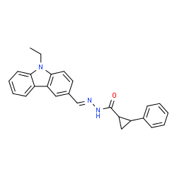 ChemSpider 2D Image | N'-[(E)-(9-Ethyl-9H-carbazol-3-yl)methylene]-2-phenylcyclopropanecarbohydrazide | C25H23N3O