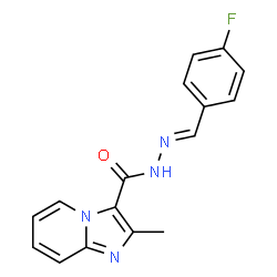 ChemSpider 2D Image | N'-[(E)-(4-Fluorophenyl)methylene]-2-methylimidazo[1,2-a]pyridine-3-carbohydrazide | C16H13FN4O