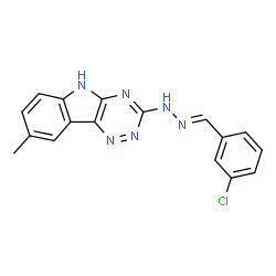 ChemSpider 2D Image | 3-[(2E)-2-(3-Chlorobenzylidene)hydrazino]-8-methyl-5H-[1,2,4]triazino[5,6-b]indole | C17H13ClN6