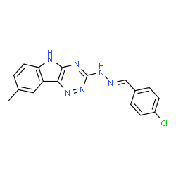 ChemSpider 2D Image | 3-[(2E)-2-(4-Chlorobenzylidene)hydrazino]-8-methyl-5H-[1,2,4]triazino[5,6-b]indole | C17H13ClN6
