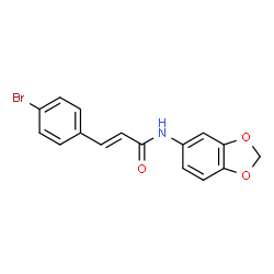 ChemSpider 2D Image | (2E)-N-(1,3-Benzodioxol-5-yl)-3-(4-bromophenyl)acrylamide | C16H12BrNO3