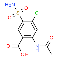 ChemSpider 2D Image | 2-Acetamido-4-chloro-5-sulfamoylbenzoic acid | C9H9ClN2O5S