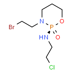 ChemSpider 2D Image | (2R)-3-(2-Bromoethyl)-N-(2-chloroethyl)-1,3,2-oxazaphosphinan-2-amine 2-oxide | C7H15BrClN2O2P