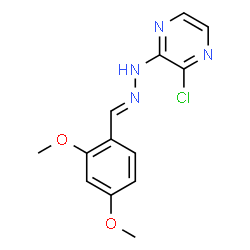 ChemSpider 2D Image | 2-Chloro-3-[(2E)-2-(2,4-dimethoxybenzylidene)hydrazino]pyrazine | C13H13ClN4O2
