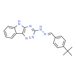 ChemSpider 2D Image | 3-{(2E)-2-[4-(2-Methyl-2-propanyl)benzylidene]hydrazino}-5H-[1,2,4]triazino[5,6-b]indole | C20H20N6