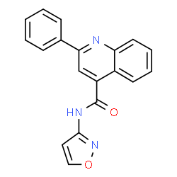 ChemSpider 2D Image | N-(1,2-Oxazol-3-yl)-2-phenyl-4-quinolinecarboxamide | C19H13N3O2