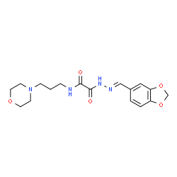 ChemSpider 2D Image | 2-[(2E)-2-(1,3-Benzodioxol-5-ylmethylene)hydrazino]-N-[3-(4-morpholinyl)propyl]-2-oxoacetamide | C17H22N4O5