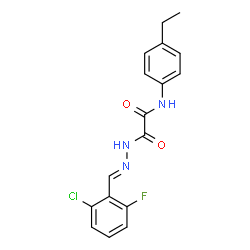 ChemSpider 2D Image | 2-[(2E)-2-(2-Chloro-6-fluorobenzylidene)hydrazino]-N-(4-ethylphenyl)-2-oxoacetamide | C17H15ClFN3O2