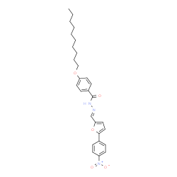 ChemSpider 2D Image | 4-(Decyloxy)-N'-{(E)-[5-(4-nitrophenyl)-2-furyl]methylene}benzohydrazide | C28H33N3O5