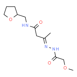 ChemSpider 2D Image | (3E)-3-[(Methoxyacetyl)hydrazono]-N-(tetrahydro-2-furanylmethyl)butanamide | C12H21N3O4