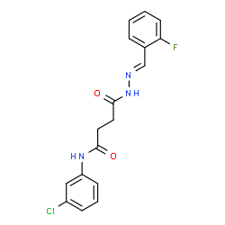 ChemSpider 2D Image | N-(3-Chlorophenyl)-4-[(2E)-2-(2-fluorobenzylidene)hydrazino]-4-oxobutanamide | C17H15ClFN3O2