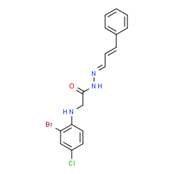 ChemSpider 2D Image | 2-[(2-Bromo-4-chlorophenyl)amino]-N'-[(1E,2E)-3-phenyl-2-propen-1-ylidene]acetohydrazide | C17H15BrClN3O