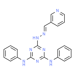 ChemSpider 2D Image | nicotinaldehyde (4,6-dianilino-1,3,5-triazin-2-yl)hydrazone | C21H18N8