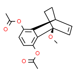 ChemSpider 2D Image | (1S,8S)-1-Methoxytricyclo[6.2.2.0~2,7~]dodeca-2,4,6,9-tetraene-3,6-diyl diacetate | C17H18O5