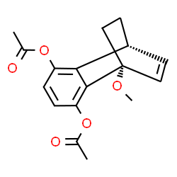 ChemSpider 2D Image | (1R,8R)-1-Methoxytricyclo[6.2.2.0~2,7~]dodeca-2,4,6,9-tetraene-3,6-diyl diacetate | C17H18O5