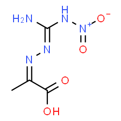 ChemSpider 2D Image | (2Z)-2-[(N'-Nitrocarbamimidoyl)hydrazono]propanoic acid | C4H7N5O4
