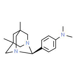 ChemSpider 2D Image | 4-(5,7-Dimethyl-1,3-diazatricyclo[3.3.1.1~3,7~]dec-2-yl)-N,N-dimethylaniline | C18H27N3