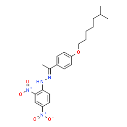 ChemSpider 2D Image | (2E)-1-(2,4-Dinitrophenyl)-2-(1-{4-[(6-methylheptyl)oxy]phenyl}ethylidene)hydrazine | C22H28N4O5