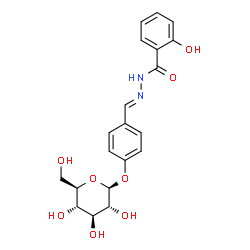ChemSpider 2D Image | N'-{(E)-[4-(beta-D-Glucopyranosyloxy)phenyl]methylene}-2-hydroxybenzohydrazide | C20H22N2O8