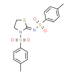 ChemSpider 2D Image | 4-Methyl-N-{(2Z)-3-[(4-methylphenyl)sulfonyl]-1,3-thiazolidin-2-ylidene}benzenesulfonamide | C17H18N2O4S3