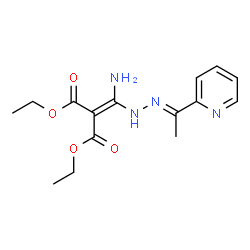 ChemSpider 2D Image | Diethyl (amino{(2E)-2-[1-(2-pyridinyl)ethylidene]hydrazino}methylene)malonate | C15H20N4O4