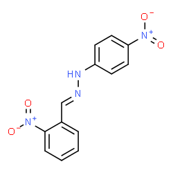 ChemSpider 2D Image | (1E)-1-(2-Nitrobenzylidene)-2-(4-nitrophenyl)hydrazine | C13H10N4O4