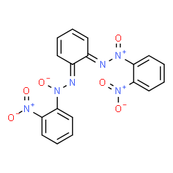ChemSpider 2D Image | (2E)-1-(2-Nitrophenyl)-2-{(6E)-6-[2-(2-nitrophenyl)-2-oxodiazan-2-ium-1-ylidene]-2,4-cyclohexadien-1-ylidene}hydrazinolate | C18H12N6O6