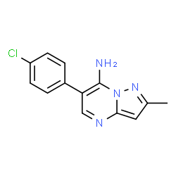 ChemSpider 2D Image | 6-(4-Chlorophenyl)-2-methylpyrazolo[1,5-a]pyrimidin-7-amine | C13H11ClN4