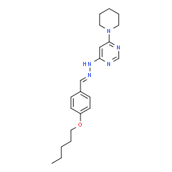 ChemSpider 2D Image | 4-{(2E)-2-[4-(Pentyloxy)benzylidene]hydrazino}-6-(1-piperidinyl)pyrimidine | C21H29N5O
