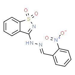 ChemSpider 2D Image | 3-[(2E)-2-(2-Nitrobenzylidene)hydrazino]-1,2-benzothiazole 1,1-dioxide | C14H10N4O4S
