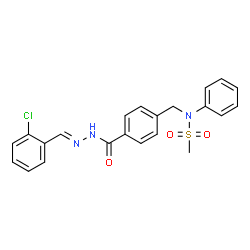 ChemSpider 2D Image | N-(4-{[(2E)-2-(2-Chlorobenzylidene)hydrazino]carbonyl}benzyl)-N-phenylmethanesulfonamide | C22H20ClN3O3S