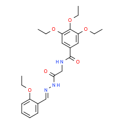 ChemSpider 2D Image | 3,4,5-Triethoxy-N-{2-[(2E)-2-(2-ethoxybenzylidene)hydrazino]-2-oxoethyl}benzamide | C24H31N3O6