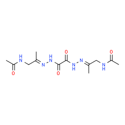 ChemSpider 2D Image | N,N'-{(1,2-Dioxo-1,2-ethanediyl)bis[(1E)-2-hydrazinyl-1-ylidene(2E)-1-propyl-2-ylidene]}diacetamide | C12H20N6O4
