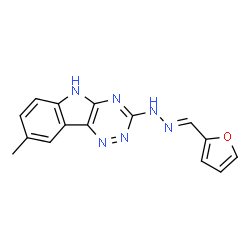 ChemSpider 2D Image | 3-[(2E)-2-(2-Furylmethylene)hydrazino]-8-methyl-5H-[1,2,4]triazino[5,6-b]indole | C15H12N6O