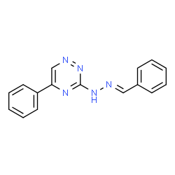 ChemSpider 2D Image | 3-[(2E)-2-Benzylidenehydrazino]-5-phenyl-1,2,4-triazine | C16H13N5