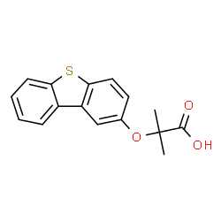 ChemSpider 2D Image | 2-(Dibenzo[b,d]thiophen-2-yloxy)-2-methylpropanoic acid | C16H14O3S