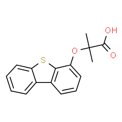 ChemSpider 2D Image | 2-(Dibenzo[b,d]thiophen-4-yloxy)-2-methylpropanoic acid | C16H14O3S
